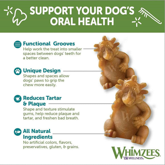 Whimzees by Wellness Hedgehog Dental Chews Natural Grain-Free Dental Treats For Large Dogs (6 ct)