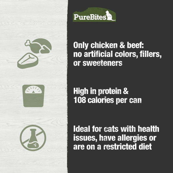 PureBites 100% Pure Chicken & Beef Pate Treats For Cat (2.5 oz)