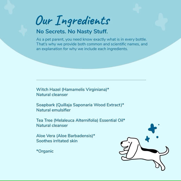 kin+kind Organic Clean Ears Leave-In Ear Cleaner For Dog  (4 oz)