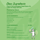 kin+kind Flea + Tick Prevent Spray Lemongrass Biobased For Dog & Cat (12 oz)