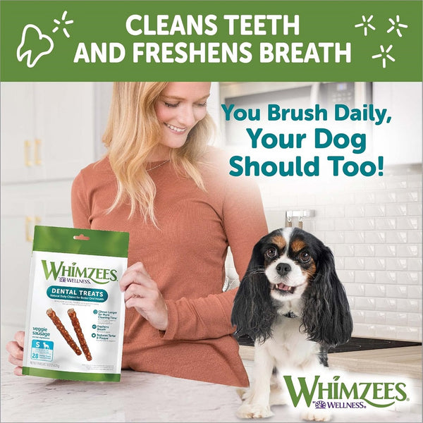 Whimzees by Wellness Dental Chew Veggie Sausage For Small Dog  (28 pc)