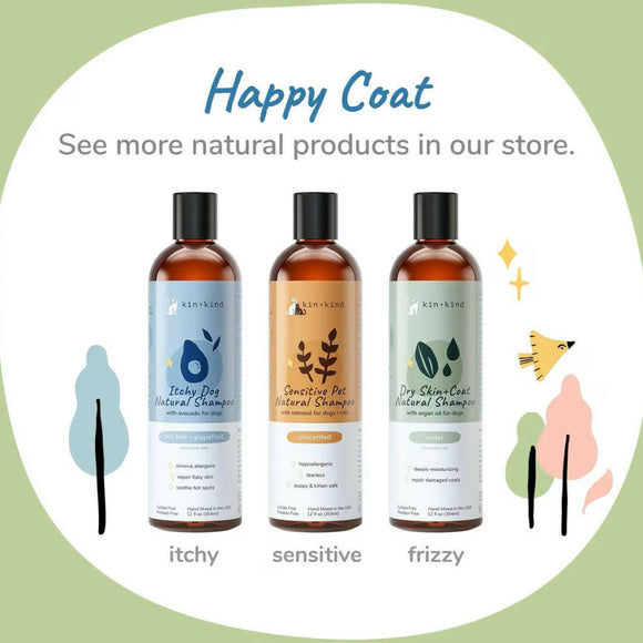 kin+kind Deep Clean Natural Almond & Vanilla Shampoo For Dogs (12 oz)