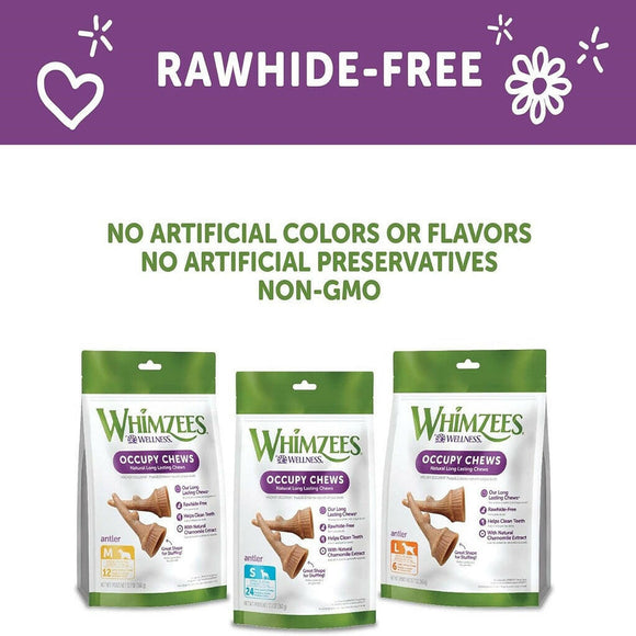 Whimzees by Wellness Occupy Antler Value Bag Natural Dental Chews For Small Dog (24 pc)