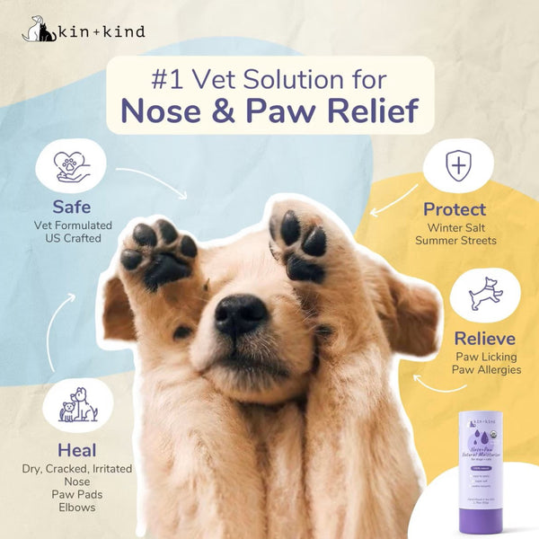 kin+kind Organic Nose & Paw Moisturizer Stick for Dogs & Cats (2.3 oz)