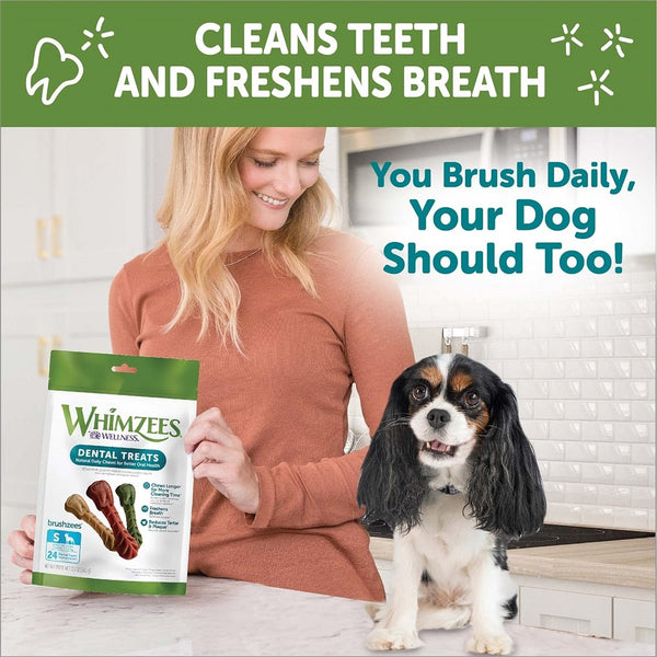 Whimzees Daily Use Pack Dental Treats For Dogs Small Brushzees (7.4 oz)