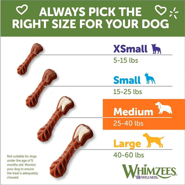 WHIMZEES Brushzees Natural Grain-Free Dental Chews For Dog Treats, Medium (12.7 oz)