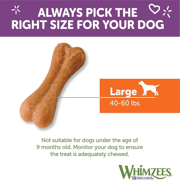 Whimzees by Wellness Rice Bone Dental Chew For Large Breed Dog (50 ct)
