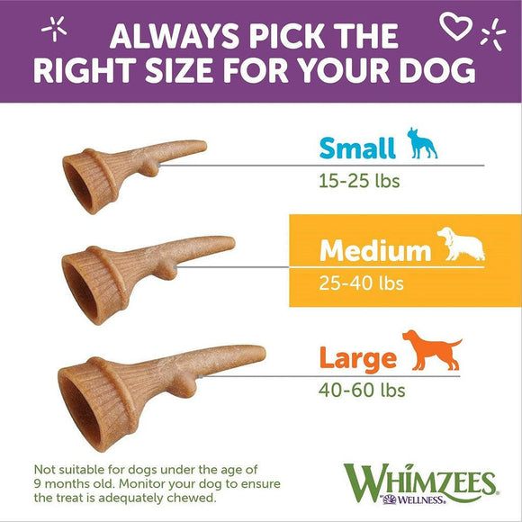 Whimzees by Wellness Occupy Antler Value Bag Treat For Medium Dog (12 pc)