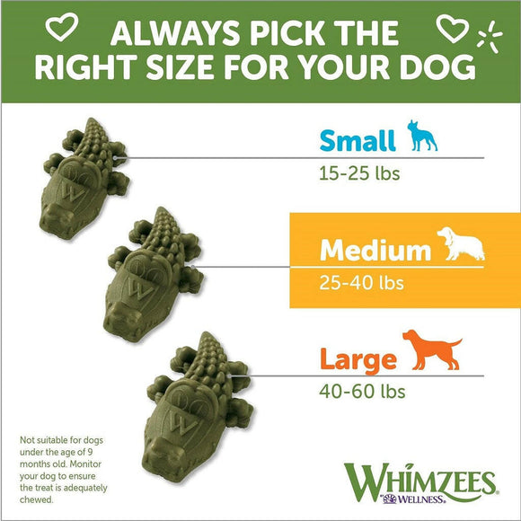 WHIMZEES by Wellness Alligator Natural Grain Free Dental Chews For Medium Dogs  (12 pc)