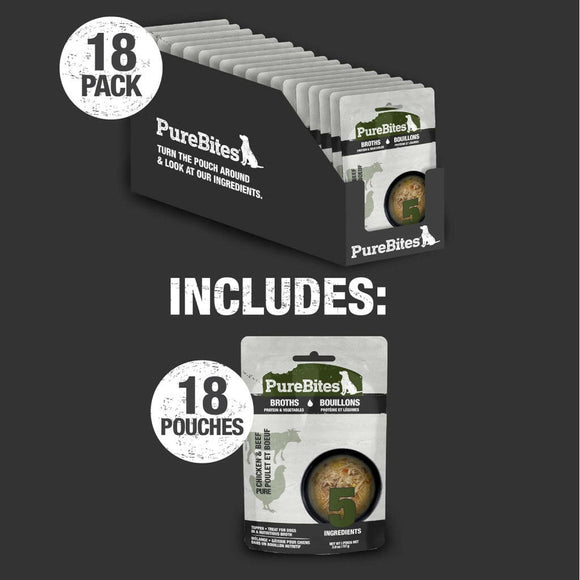 PureBites Broths Chicken & Beef Food Topping For Dogs (2 oz)