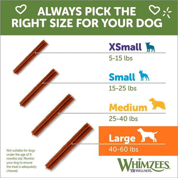 Whimzees by Wellness Stix Natural Grain-Free Dental Chews For Large Dogs (14.8 oz)