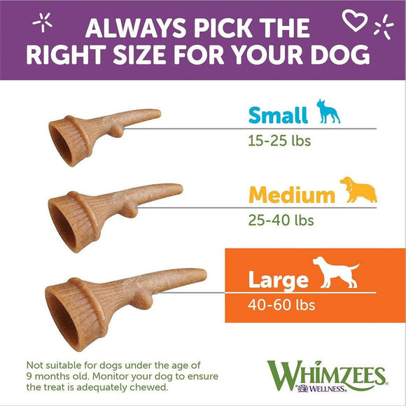 Whimzees by Wellness Occupy Antler Value Bag Treat For Large Dog (6 pc)