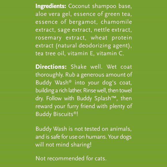 Buddy Wash Relaxing Green Tea & Bergamot 2-in-1 Shampoo + Conditioner For Dogs (16 oz)