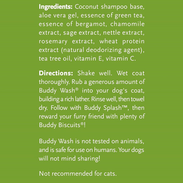 Buddy Wash Relaxing Green Tea & Bergamot 2-in-1 Shampoo + Conditioner For Dogs (16 oz)