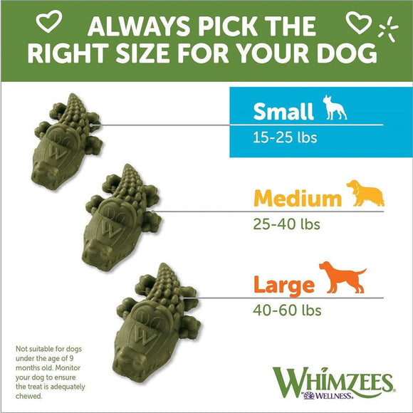 Whimzees by Wellness Alligator Natural Grain-Free Dental Chews For Small Breed Dogs (24 count)