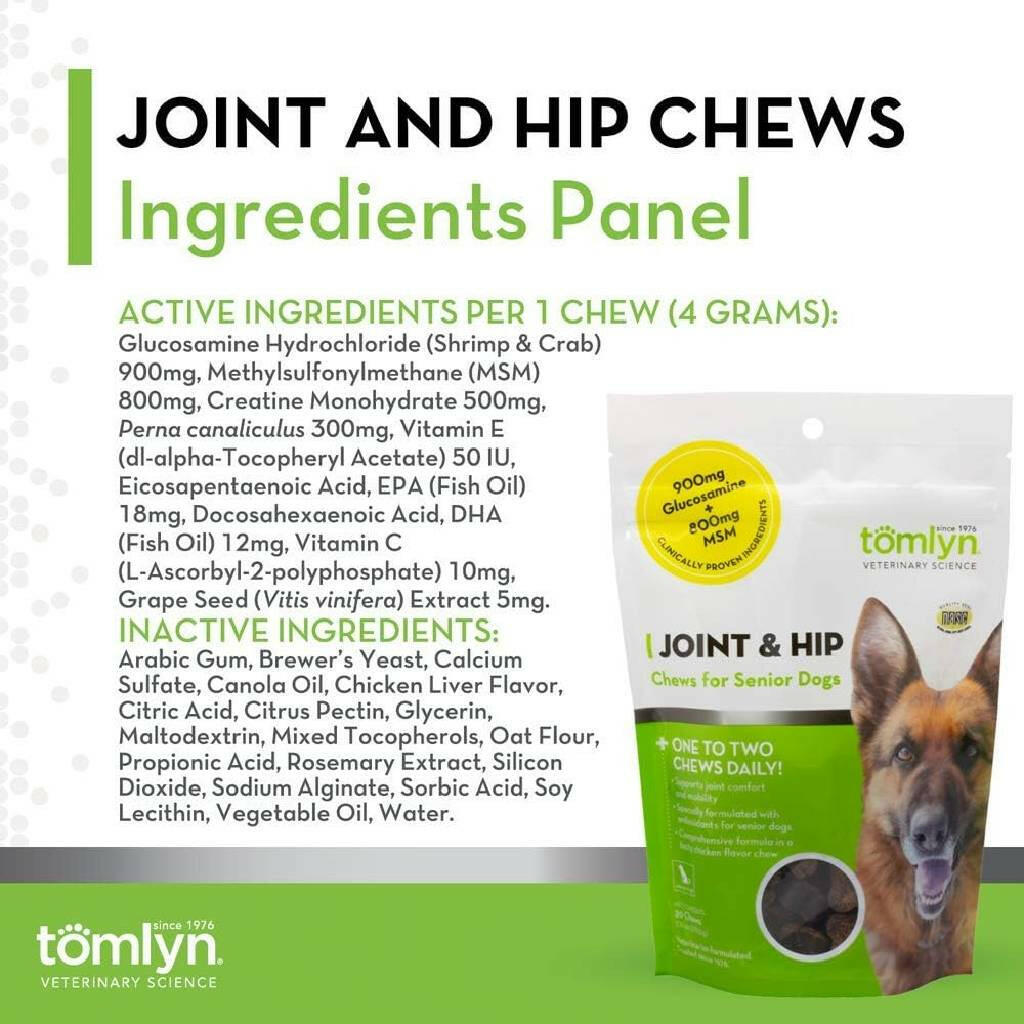 Tomlyn Joint & Hip Chews for Senior Dogs (30 soft chews)