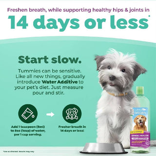 Tropiclean Fresh Breath Water Additive Plus Hip & Joint Support for Dogs