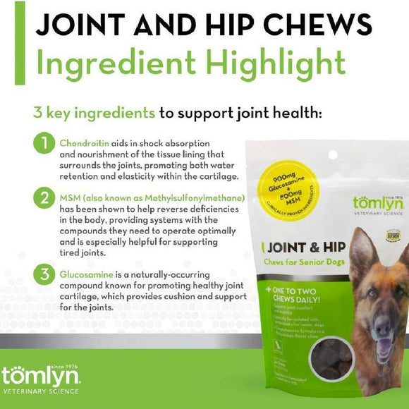 Tomlyn Joint & Hip Chews for Senior Dogs (30 soft chews)