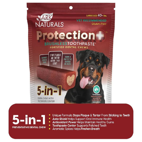 Ark Naturals 5-in-1 Protection Plus Fortified Brushless Toothpaste Chews for Large Dogs (18 oz)