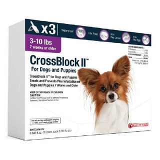 CrossBlock II Kills & Prevents Fleas for Dogs and Puppies 10 lbs (3 doses)