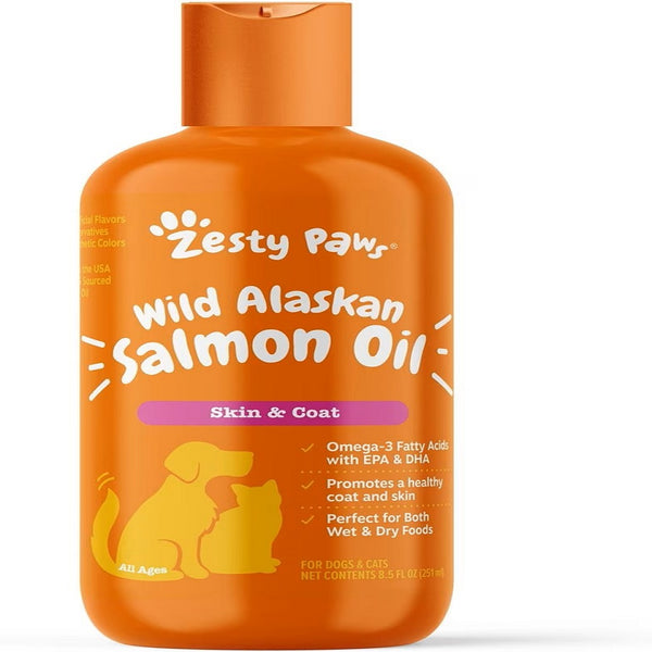 Zesty Paws Wild Alaskan Skin Salmon Oil Flip Top For Dogs (8.5 oz)