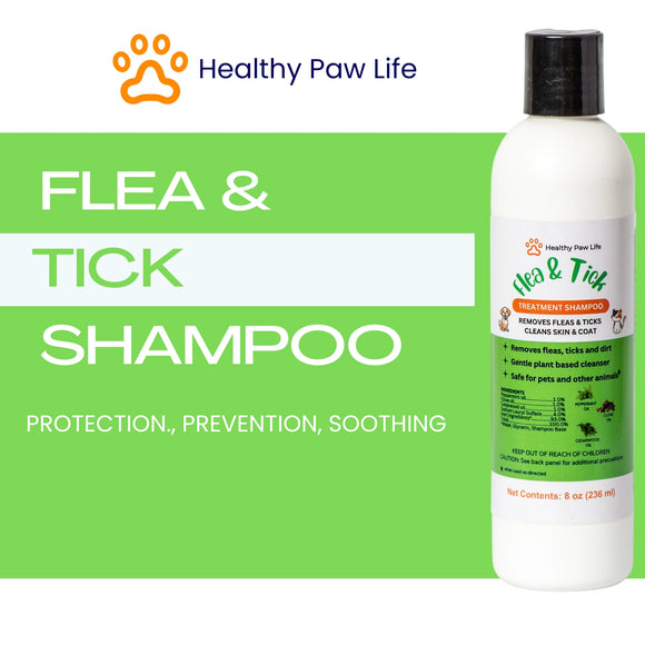 Healthy Paw Life Flea & Tick Shampoo for Dogs & Cats, 8-oz