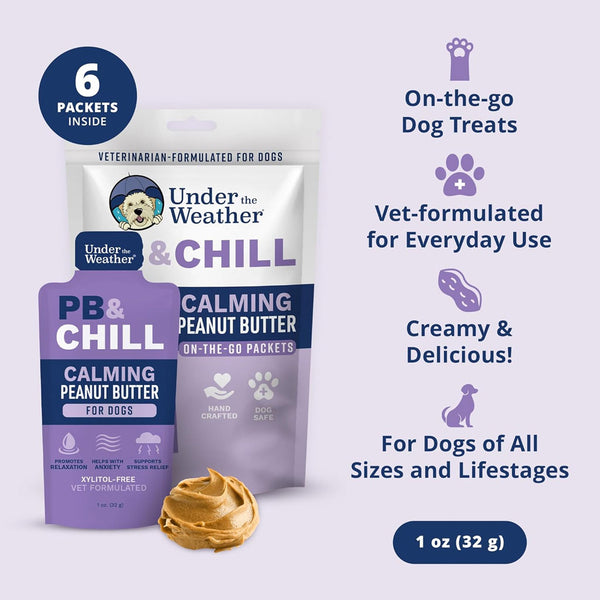 Under the Weather PB & Chill Calming Peanut Butter On-The-Go Packets for Dogs