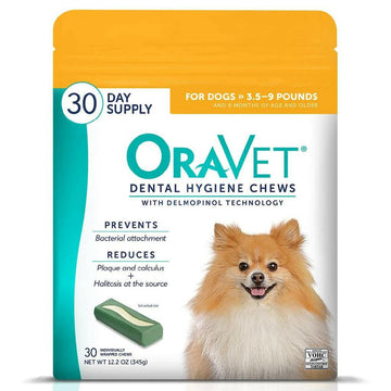 ORAVET Dental Hygiene Chews For Extra Small Dogs 3.5-9 lbs (30 chews)