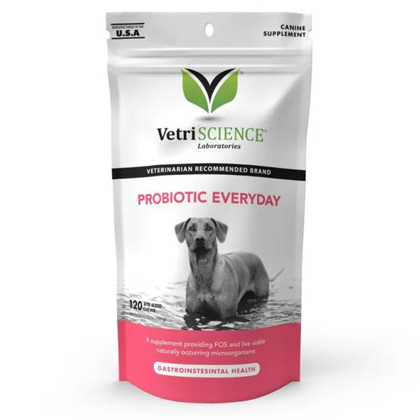 VetriScience Probiotic Everyday Gut Health Supplement for Dogs (120 chews)