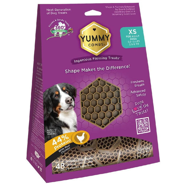 Yummy Combs Dental Flossing Treats for Extra-Small Dogs 5.5-12lbs (48 Count)