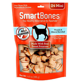 SmartBones Rawhide-Free Sweet Potato Chew Bones For Dogs (24 mini bones)