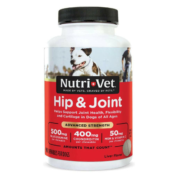 Nutri-Vet Hip & Joint Advanced Strength Chewable Tablets for Dogs - 150 ct