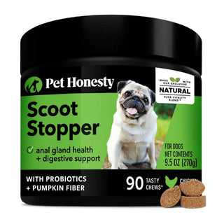 Pet Honesty Scoot Stopper Anal Gland Support Soft Chews for Dogs (90 ct)