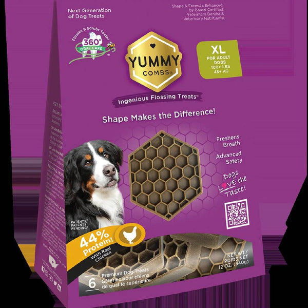 Yummy Combs Dental Flossing Treats for Extra-Large Dogs 100lbs+ (6 Count)