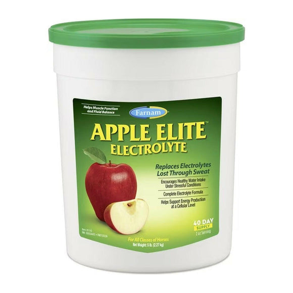 Farnam Apple Elite Electrolyte Powder Apple Flavor Horse Supplement, 5-lb tub