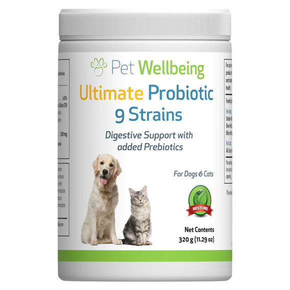 Ultimate Probiotic 9 Strains with Prebiotics for Cats (11.29 oz)
