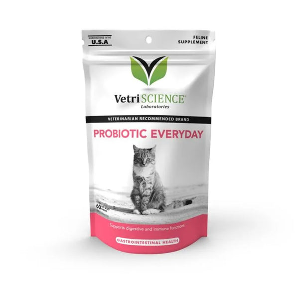 VetriScience Probiotic Everyday Gut Health Supplement for Cats (60 chews)