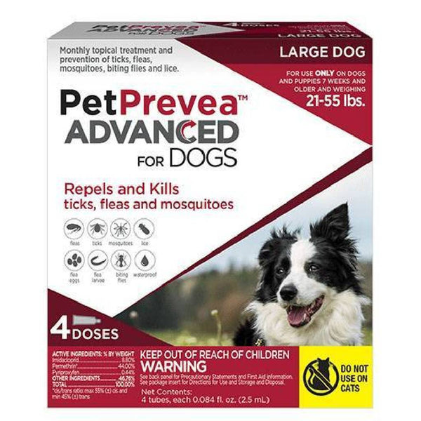 PetPrevea Advanced Topical Treatment for Dogs 21-55 lbs (4 doses)