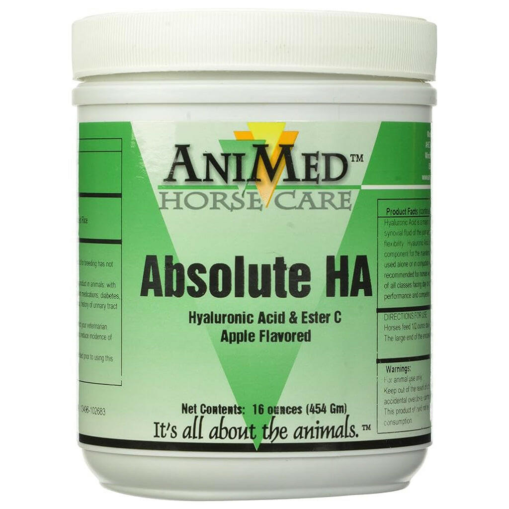 AniMed Aboslute HA Hyaluronic Acid & Ester C Apple Flavored Horse Supplement(16 oz)