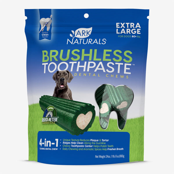 Ark Naturals 4-in-1 Brushless Toothpaste Chews for Extra Large Dental Dogs ( 24 oz)