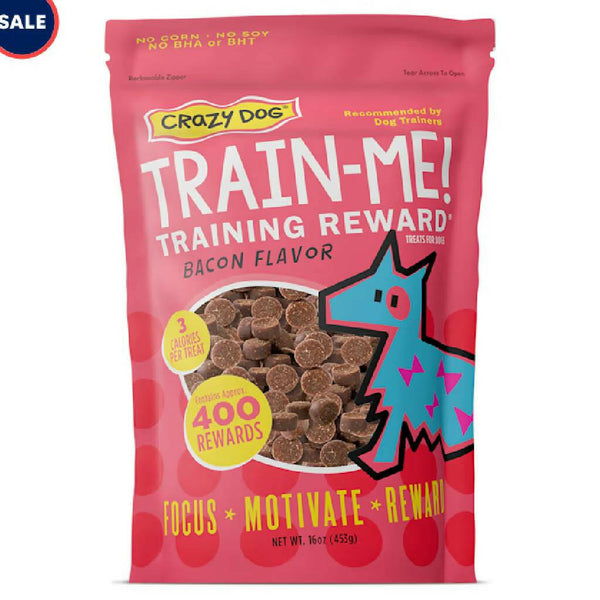 Crazy Dog Train-Me! Training Treats Bacon Flavor For Dogs (16 oz)