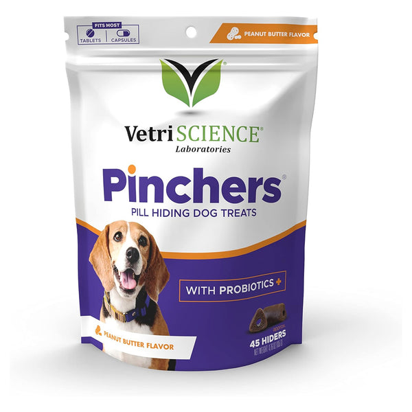 VetriScience Pinchers Pill Hiding Treats for Dogs, Peanut Butter (45 ct)