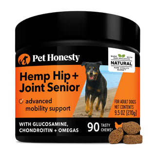 Pet Honesty Hemp Hip + Joint Senior Advanced Mobility Support Soft Chews for Dogs (90 ct)