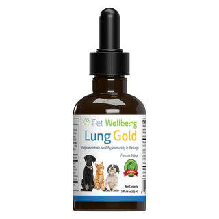Lung gold for cats in a 2 oz bottle