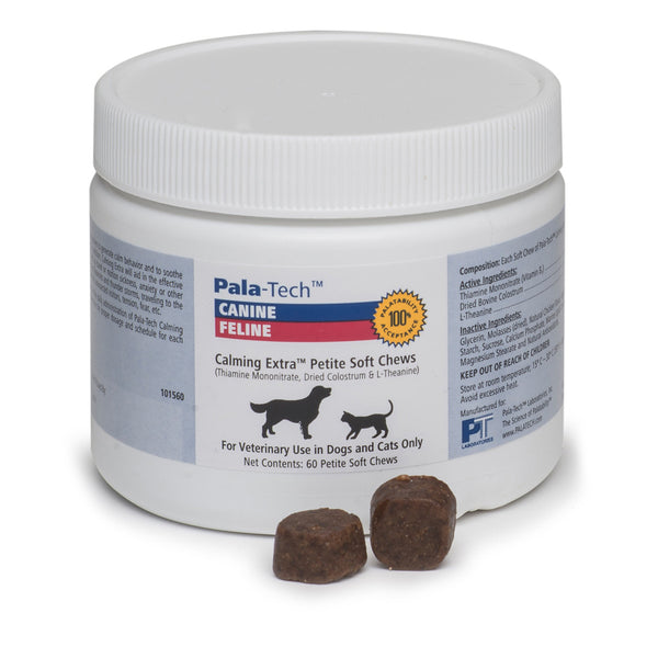 Pala-Tech Calming Extra Petite Soft Chews for Dogs & Cats (60 chews)