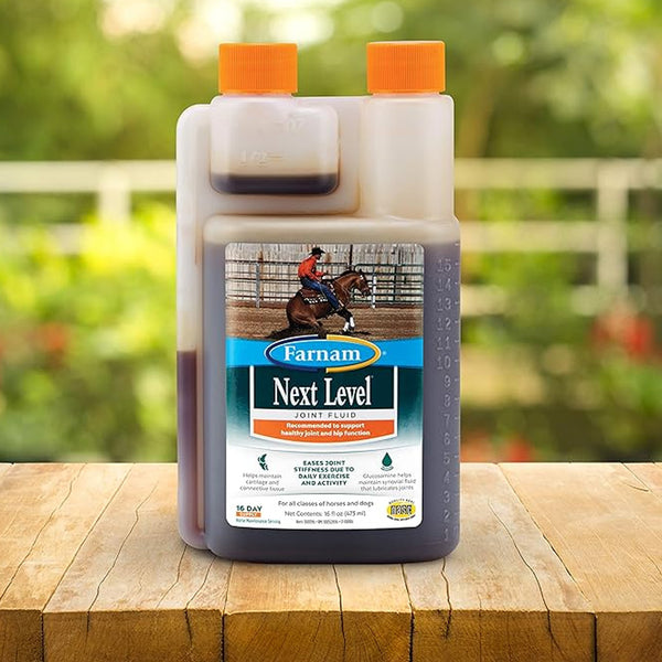 Farnam Next Level Joint Fluid Supplement, Supports Healthy Hip & Joint Function for Horses & Dogs (16 oz)