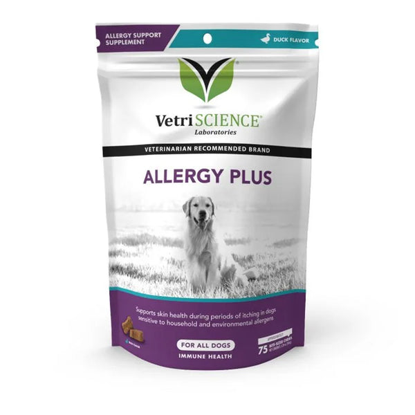 VetriScience Allergy Plus for Dogs, Duck Flavor (75 Chews)