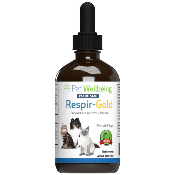 Cat breathing supplement in a 4 oz bottle