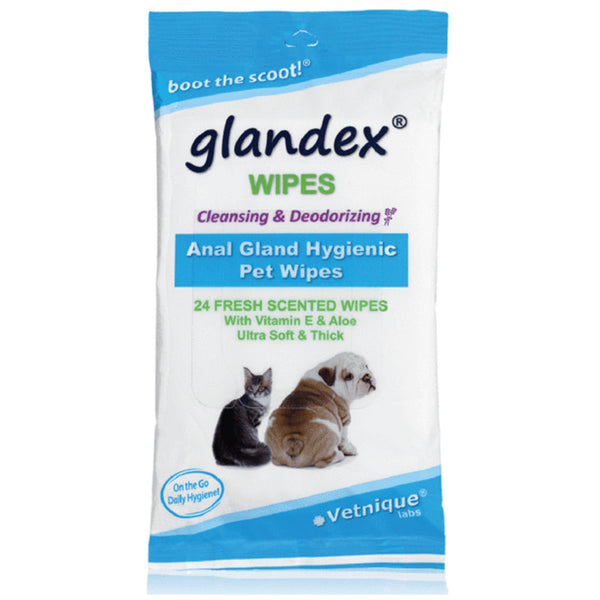 Glandex Pet Wipes For Dogs & Cats (24 Count)