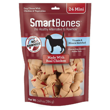 SmartBones Rawhide-Free Chicken Chew Bones For Dogs (24 mini bones)